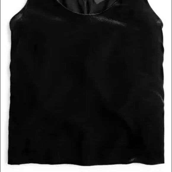 J. Crew NWT Petite Black V-Neck Velvet Tank Top Size 4P - Picture 3 of 7